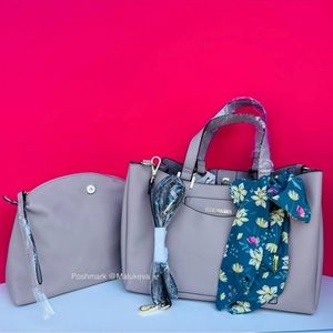 3 pieces Steve Madden Bparker Crossbody Handbag Color Mushroom Taupe NEW